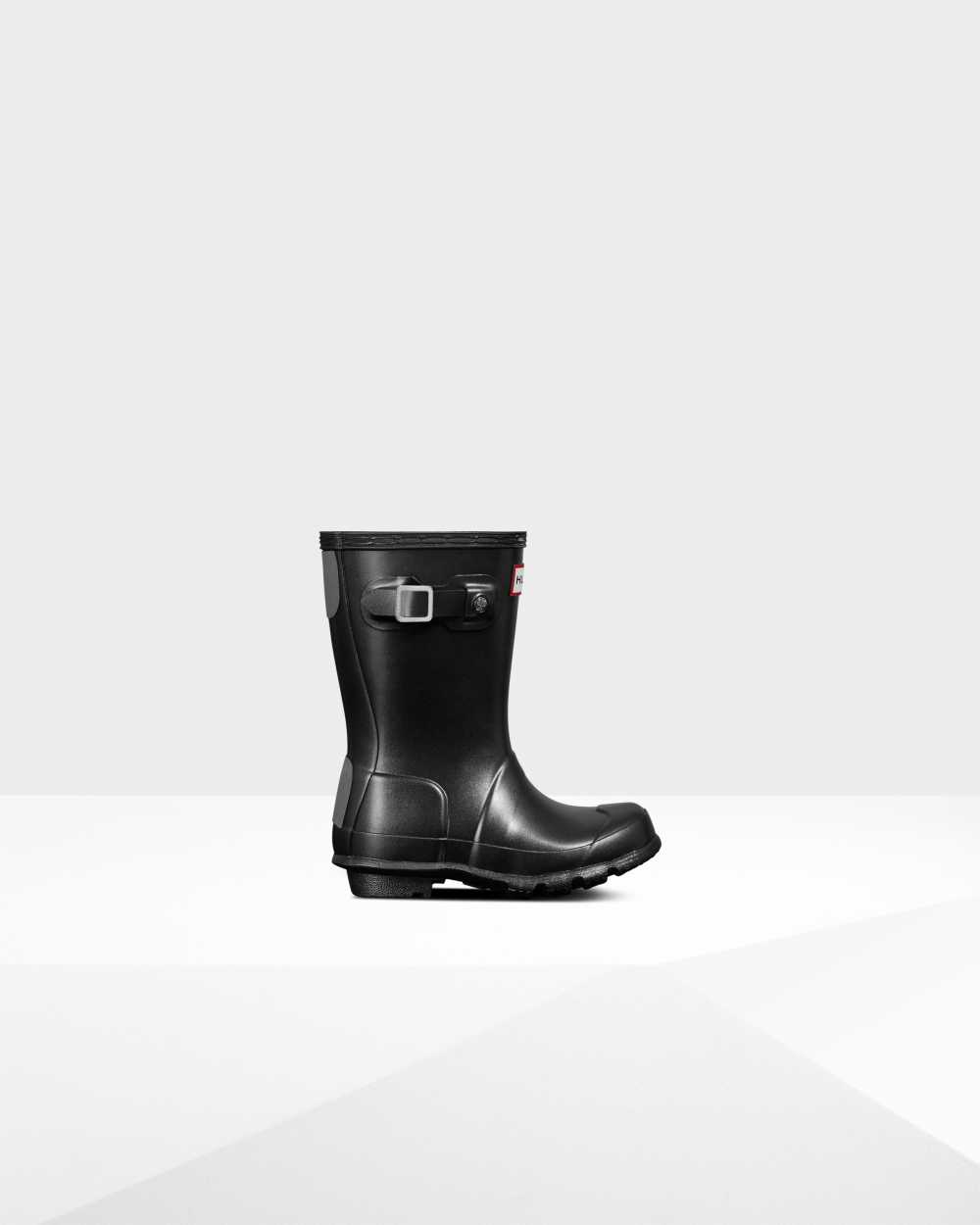 Botas De Agua Niños - Hunter Original Little Pearlized Negras - YKWCOD-736 - Negras